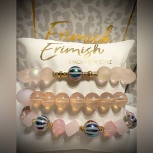 New ERIMISH Bracelets - 3 pc Stack - Pink & Iridescent
